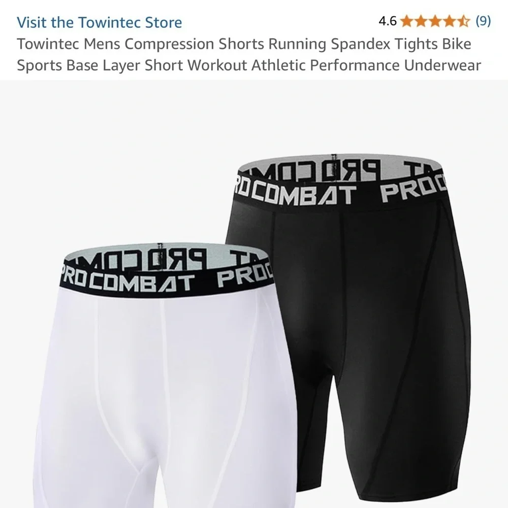 Black and White Compression Shorts